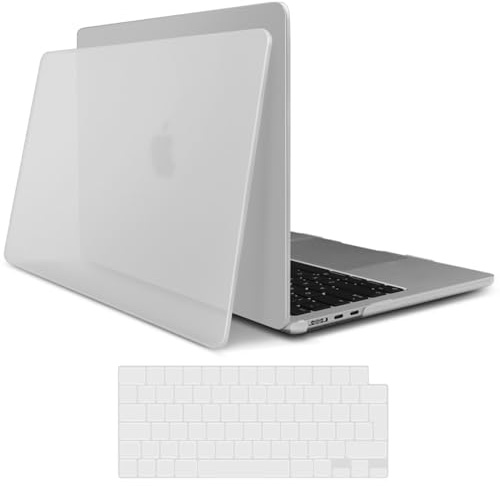 TECOOL Hülle Kompatibel mit MacBook Air 15 Zoll M4 M3 M2 2023 2024 2025 (A3241 A3114 A2941), Anti-Fingerabdruck Ultradünne Schutzhülle Case mit Tastaturschutz (EU Layout), Gefrostet Klar