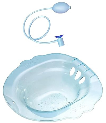 WC-Sitzbad, Waschbecken, ältere Menschen, Bidet, breiterer Sitzbereich, langlebig, Anti-Überlauf, universell, Vermeidung von Kniebeugen, Sitzbad, Blau