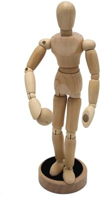 Paintersisters Gliederpuppe 20cm hoch magnetisch mit Ball, Mannequin, Zeichenpuppe, aus feinem Samalholz – FSC, Zeichenpuppe aus Holz, Holzfigur, Holzpuppe