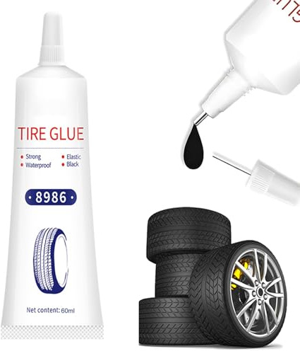 Colle Pneu,Colle Pneu Voiture, Reparation Pneu Voiture, Kit de Réparation de Pneus de Vélo/Moto/Voiture - Répare Rapidement les Fissures, les Trous et les Pneus de Voiture qui s'Écaillent