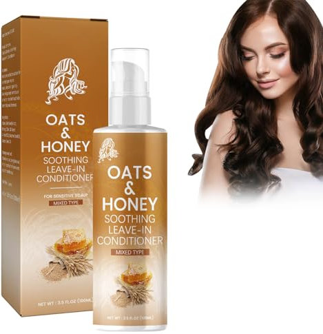 Oats and Honey Leave in Conditioner, Moisture Après-shampooing sans Rinçage, Après-Shampooing Nourrissant de Miel Sans Rinçage, Soin Cheveux Nourrissant et Réparateur, Tous Types de Cheveux Hair Mask