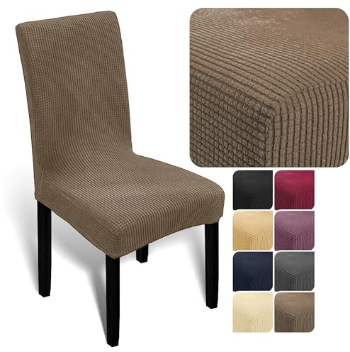 Melody hussen für stühle stuhlüberzüge Spandex Stuhlüberzug weich aus elastischem Material, Universalgröße für Esszimmer- und Schwingstühle (Kaffee, 2er-Pack)