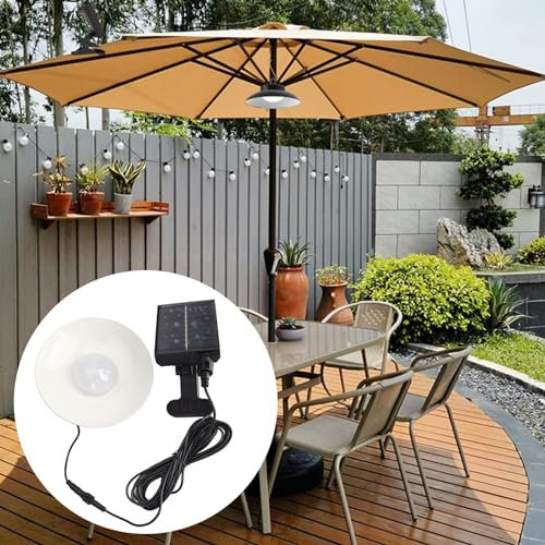 Solar-Schirmleuchten für den Außenbereich, IP65 Wasserdichte LED-solarbetriebene Terrassenschirm Leuchten mit Fernbedienung für Terrassenschirme, Campingzelte oder den