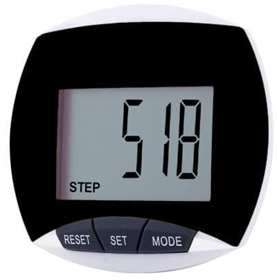 pistro Pedometer for Walking, Miles Tracker, Simple Clip-On Step Counter - for Adult and Kids Easy Reset, Adjustable Step Length & Weight, Accurate Fitness Tracker (Black)