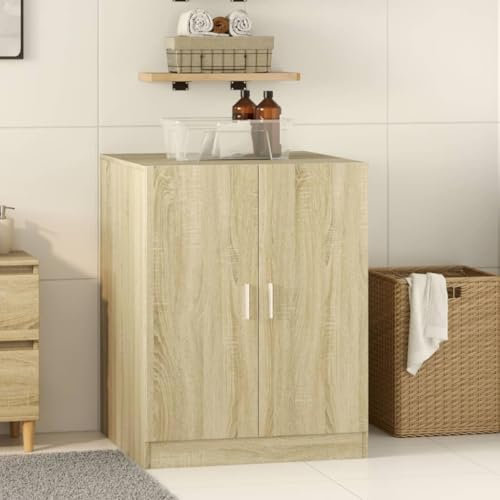 Mobile per Lavatrice Rovere Sonoma 70,5x71,5x91,5 cm con 2 Ante - Armadio Lavanderia Moderno, Legno Multistrato Resistente, Facile da Pulire, Ideale per Bagno e Lavanderia (29,9KG)