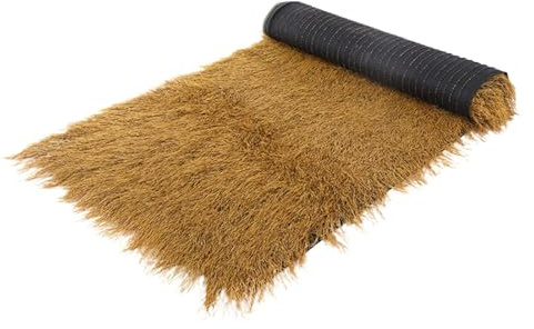 WJnflQN Herbe de chaume synthétique – Rouleau de paille artificielle pour toiture de chaume, style campagnard pour stores de canard, plage, ferme, terrasse