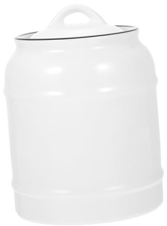 NAMOARLY Bocal De Conservation Hermétique Céramique Bocal Pour Thé Boîte De Rangement Hermétique Blanc