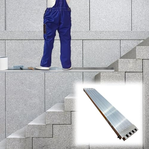 Andamio de aluminio expandible para escaleras, retráctil y antideslizante, tablero de escalera de ingeniería grueso, ideal para trabajos de construcción (largo 100 cm)