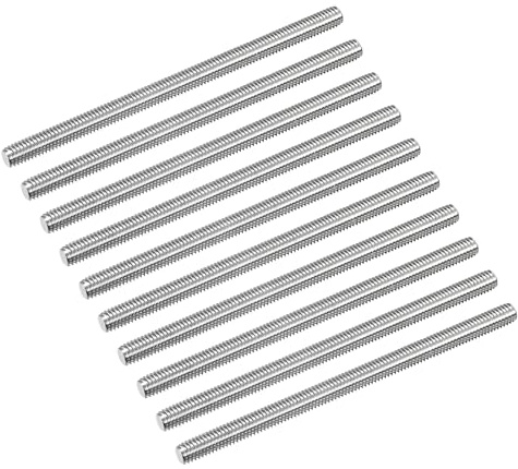 QUARKZMAN 10 Pcs Tige Filetée M6 x 100mm 1mm Pas de Filetage en Acier Inoxydable 304 Tiges Filetées Entièrement à Droite, Goujons de Barre pour Réparation, Bricolage