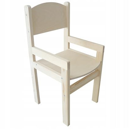 OliwoodCnc Kinderstuhl aus Holz mit Armlehnen – Ergonomisch & Sicher – für Kinder von 4–6 Jahren (108–121 cm) – Bequemer Holzstuhl für Spielzimmer & Kindergarten
