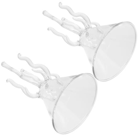 Mipcase 2pcs Octopus Wine Glasses Stem, Glass Cocktail Cups for Parties and Juices, Creative Jellyfish Drinkware Set for Family and Friends
