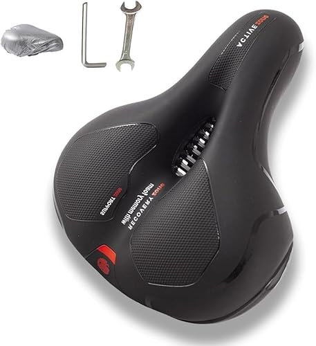Cloudpros ComfortMaxs 2.0 Fahrradsattel – Ergonomischer Sattel mit Gelpolsterung, Stoßdämpfung & Belüftung | Bequemer Fahrradsitz für Damen & Herren, Schmerzfrei Radfahren, Outdoor & City (Rot)