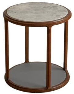 JFUNANQH Petite Table d'appoint Petite Table Ronde Table d'appoint en Bois Massif Table d'angle Design en Noyer Noir Table d'appoint Mobile pour canapé Petite Table Basse Petite Table (D)