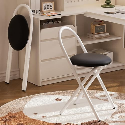 NMVAWIPT 2 Pezzi - Sgabello Da Bar Pieghevole Con Schienale E Poggiapiedi, Sedia Alta In Metallo Portatile For Cucina, Ufficio, Campeggio E Attività All'aperto(Black)