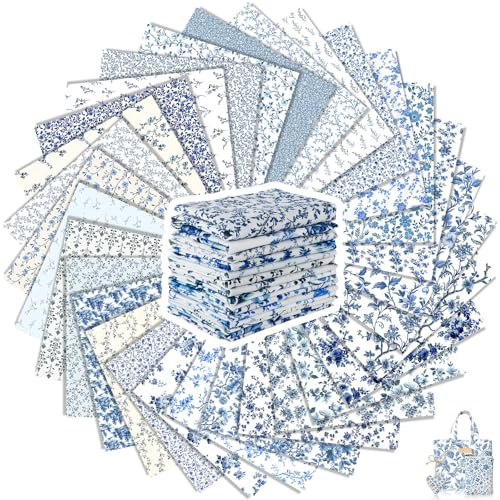 Tatuo 30er Set 25 x 25 cm Baumwollstoff Paket Stoffe zum Nähen Bündel Quadrate Blumen Stoff Patchwork zum Quilten Verschiedene Muster Baumwoll für DIY Handwerk Herstellung(Frisch)