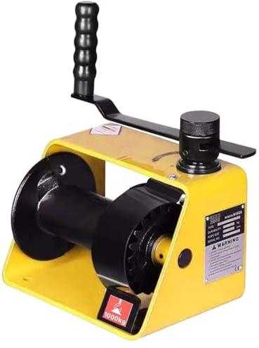 ZHJOPP Cabrestante Manual, cabrestante de Engranaje helicoidal Horizontal de Servicio Pesado, cabrestante de Remolque de Barco autoblocante de Dos vías, excluyendo Alambre y Gancho (1000kg)