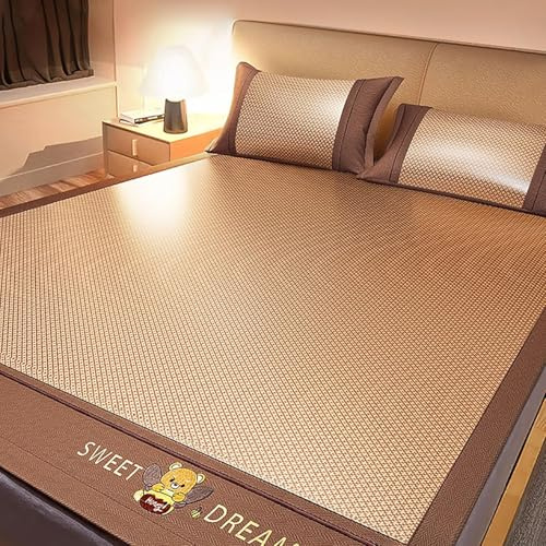 Sommerschlafmatte, Faltbare Seitliche Bambusmatte Für Das Bett, Sommerbambus Bettmatte Matratzenauflage, Rattankühlmatte, Atmungsaktives Bettlaken Mit Glattem Versch, One Color, 90cmx200cm