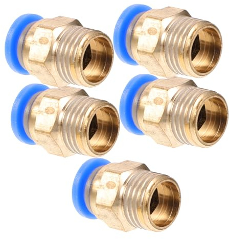 Healifty 5 pièces Raccord Pneumatique Droit Coupleur Filetage Mâle Tuyau Connecteur Rapide Abs et Cuivre pour Compresseur Air et Outils Pneumatiques