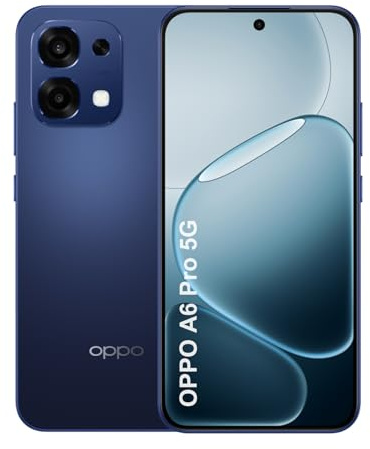 OPPO A6 Pro 5G Smartphone, Batería de 6500mAh, Carga Rápida SUPERVOOC de 80W, Pantalla AMOLED de 6,57 120Hz, Dimensity 6300, 8+256GB, Supercool VC, Cámara AI de 50MP+2MP, IP69, Dual SIM, Azul