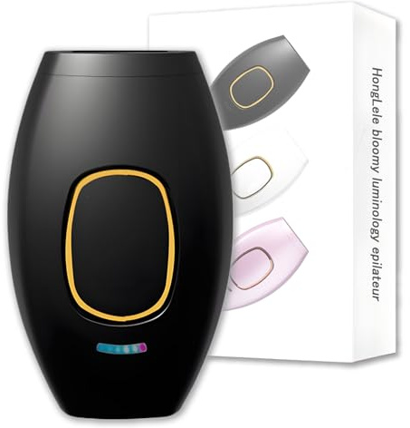 Epilatore Laser Professionale a Casa, Dispositivo di Rimozione Pelo, Adatto per Viso & Corpo, Tecnologia Senza Dolore (Nero)