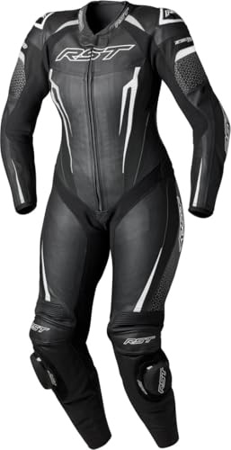 RST Tractech Evo 5 One Piece Tuta in pelle da moto da donna, nero/bianco, M