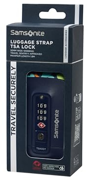 Samsonite TA Revolution – Gepäckgurt mit TSA‑Schloss, Verstellbar 50mm, Robuste klick‑Schnalle, Sicheres Kofferband für Reisen, Mehrfarbig (Colorwave)