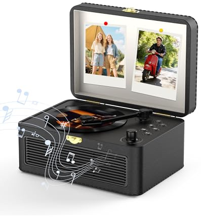 KOVCDVI Tragbar CD Player Bluetooth Retro Radio mit CD-Player PU Schwarz | mit Lautsprecher Unterstützung USB & AUX-Wiedergabe mit Fernbedienung Staubschutzhülle Beigefarbenes