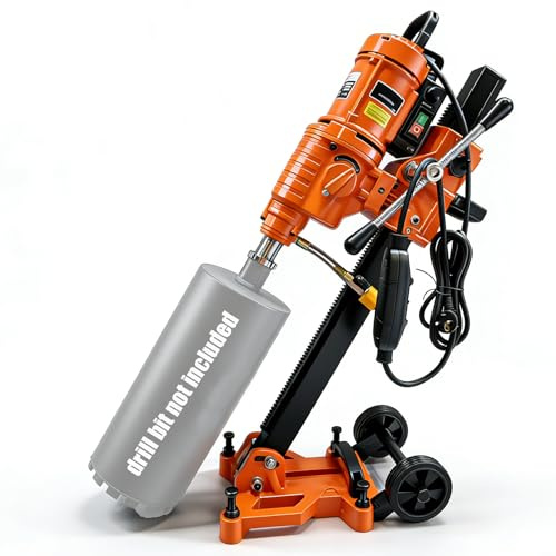 BONXRDUN Carotteuse diamantée | Ø 305 mm max | Profondeur de perçage 600 mm, 4650 W, 2500 tr/min – Équipée d'un support de carotteuse + fonction d'alimentation en eau pour perçage humide et sec