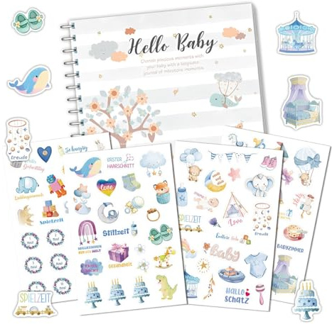 Androxeda Album Nascita Bambino e Bambina, 1 Set Diario Di Crescita Per Bambini, Regalo Per Neonato, Ricordi Infanzia, Per Genitori, Famiglia, Compleanni E Ricordi Preziosi