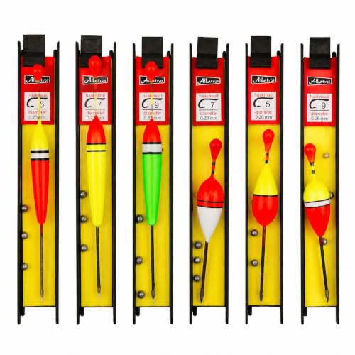 Ruvan Flotadores Pesca Plástico Resistente Impermeable Kit 4 Boyas de Alta Visibilidad Gota y Palo Accesorios de Aparejos para Trucha Carpa Río