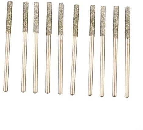 EasyByMall Diamantbohrer-Set, 10 Stück, 0,8–2,5 mm, Schmirgelspitze für Spiegel, Holz, Kunststoff, Zement mit 2,35 mm Schaft (10 Stück, 1,5 mm)