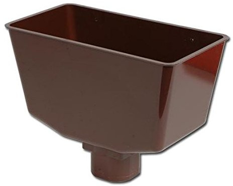 Brown Square Guttering and Downpipe - Gutter and Pipe Fittings - Hopper