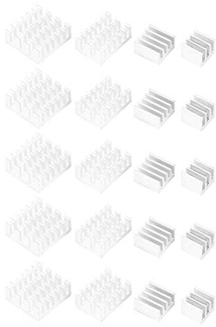 20PCS Disipador de Calor de Aluminio Disipador de Calor Refrigerador del Módulo Radiador de la CPU con Adhesivo para 2/3/4 3B + 4B