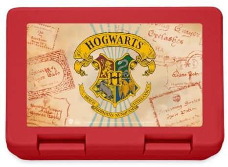 Spreadshirt Harry Potter Hogwarts Logo Poster Brotdose Lunchbox, One size, Rot