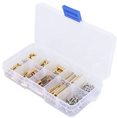 VBESTLIFE 120Pcs / Box Stecker Buchse M3 Metrisch Messing Abstandshalter Abstandhalter PCB Platine Schrauben Mutter Sortiment