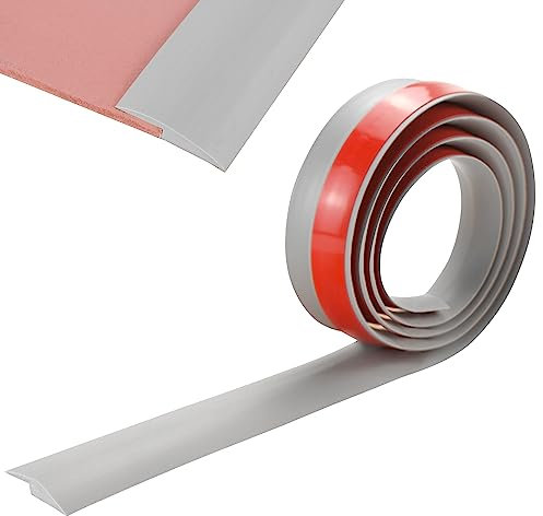 4M Übergangsprofil Selbstklebend, PVC Leiste Selbstklebend Abdeckleisten, Vinyl Übergangsschiene Abschlussprofil, Übergangsstreifen für Bodenleiste