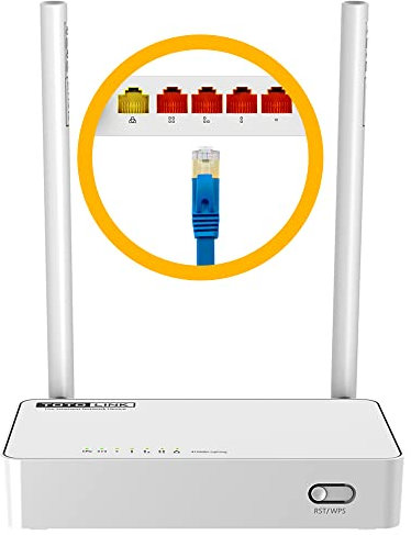 Totolink N350RT Gigabit modem, router WiFi, 300 Mbps, 2,4 GHz, 5 RJ45 100 Mbps, 2 X 5 dBi, controllo dei genitori, stabilità del flusso dati, 2 antenne esterne