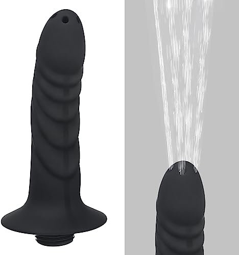 Silicone Shower Enema Douche Nozzle Anal Douche Shower Cleaner Enema Douche System,Handheld Water Shower Nozzle Anal Rinse Vaginal Cleaning Kit Shower Douche for Men and Women, Black