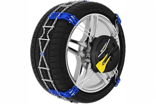 MICHELIN FastGrip - Cadenas de nieve, tamaño 150, montaje rápido para arcos de rueda estrechos coche SUV montaje exterior fácil sin intervención detrás de los neumáticos de alto agarre invierno