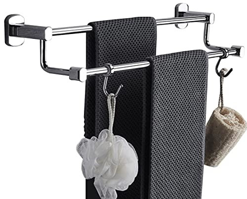 CWLPSL Kupfer-Handtuchhalter, Silberne Handtuchhalterstange, 30 cm–100 cm Handtuchhalter, rostfrei, für Badezimmer, Dusche, Küche, Kleiderstangen-Zubehör, Schraubenmontage (Größe: 90 cm)