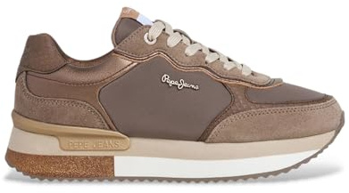 Pepe Jeans Zapatillas de Piel Rusper Glam marrón