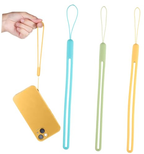 COLLBATH Dragonne De Téléphone Anti-perte Lot De 3 Pour Smartphone, Cordon En Silicone Solide, Usage Polyvalent Randonnée Vélo Jogging, Couleurs Citron Vert Menthe