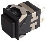 5 pièces KD2-22 Interrupteur à Bouton-poussoir carré à 8 Broches avec Indicateur LED, 3 A/250 V 6 A/125 V Interrupteur à Bouton-poussoir carré à réarmement automatique sans verrouillage (Black+Black)