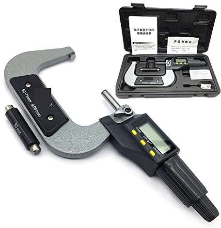 50-75mm 0.001mm Micrómetros exteriores electrónicos estándar Herramientas digitales Calibrador Métrico Micrométrico Micrómetro Tip Herramienta de medición, Analizador preciso