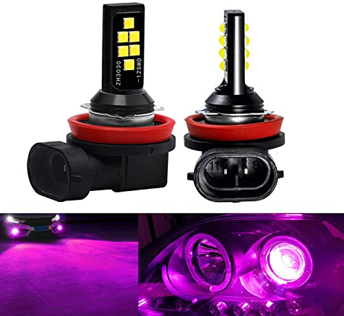 SOCAL-LED LIGHTING 2x H11 H8 LED Fog Light Bulb Advanced 3030 SMD Bright Colorful Daytime Running DRL Lamp, Pink Purple