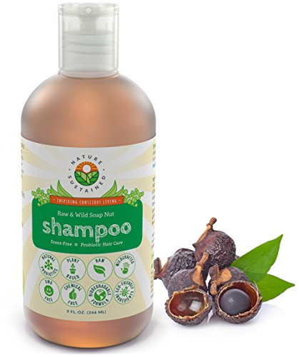 Nature Sustained Natural Shampoo - Organic, Raw & Wildcrafted with Probiotics, Hypoallergenic Natural & Sulfate Free Shampoo for Sensitive Scalp, Dry Hair, Dandruff, Eczema & Psoriasis, 9oz, Original