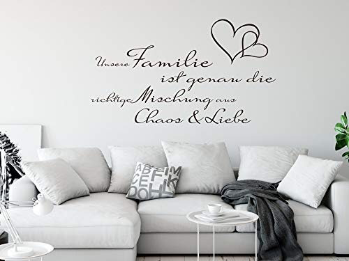 GRAZDesign Wandtattoo Spruch Unsere Familie ist… Wohnzimmer Flur Diele selbstklebend - 100x57cm / 071 grau
