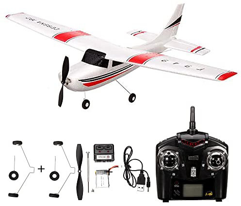 efaso WLToys F949S 3-Kanal 2,4 GHz RC Flugzeug Cessna Anfänger Segelflugzeug mit 2 Landgestellen- Robustes EPO-Material, 3-Fach coreless Motor, komplett RTF