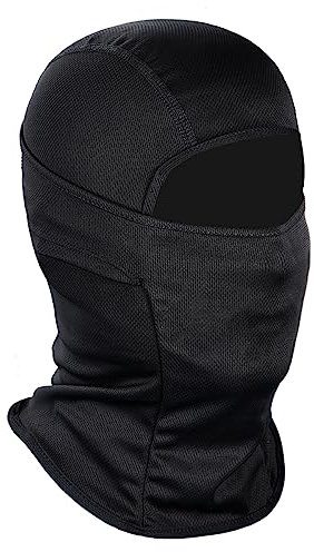 Achiou Balaclava Face Mask, Ski Mask UV Protector Lightweight for Motorcycle Cycling Running Black
