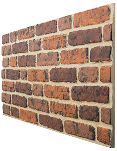 Prostone 4 Pack EPS Polystyrene Panels 120x50cm 3D Brick Effect Wall Cladding Decopano Red | Decorative Brick Slip Panels for Kitchen, Livingroom, Accent Wall & Children's Bedroom | 2,4sqm/Box